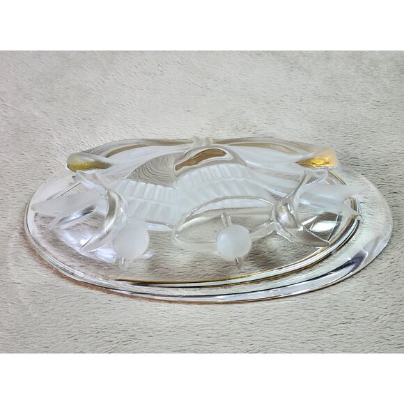 Studio Nova Mikasa Oval Candy Dish Christmas Gilded Bells 7" Gold Trim 80's Vtg - Picture 10 of 12